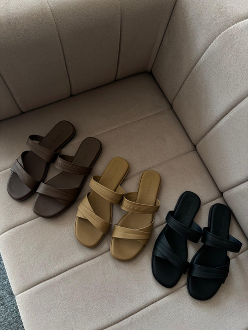 Summer Double Straps Slid-On Sandals